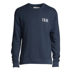 SOL ANGELES FAM  NAVY CREW NECK COTTON SWEATSHIRT